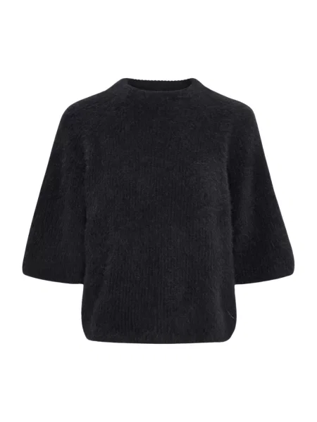 Sweter Btfcph z kaszmiru z okrągłym dekoltem czarny