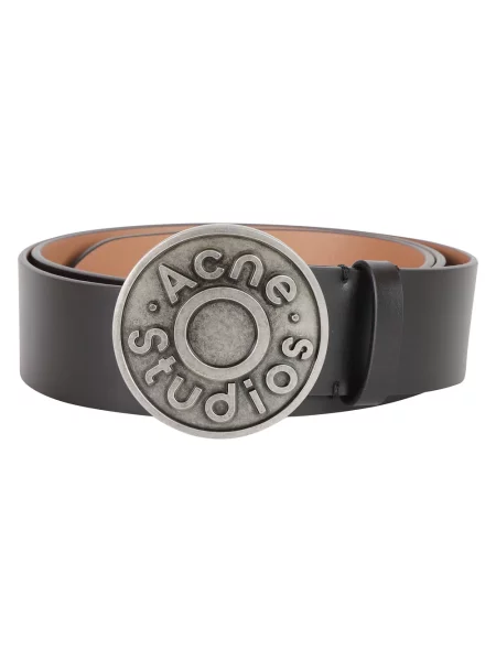 Pasek Acne Studios skórzany z logo czarny