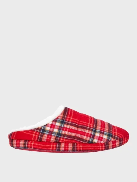 Клетчатые тапочки Etam красные