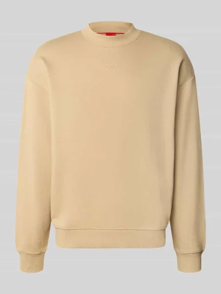 Bluza o kroju regular fit z czystej bawełny model DAPOCREW' Hugo beżowa