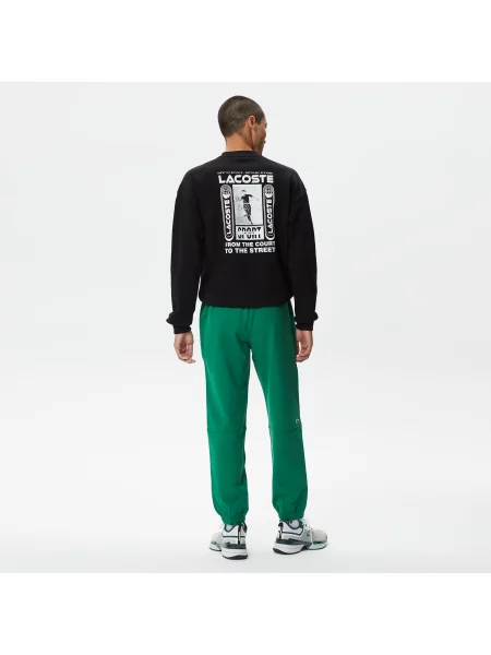 Lacoste Spodnie Dresowe Unisex Z Bawełny Organicznej Z Polaru zielone
