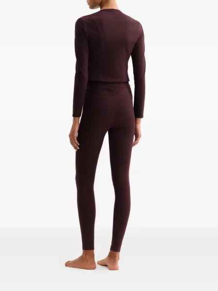 Legginsy Eres prążkowane brązowe