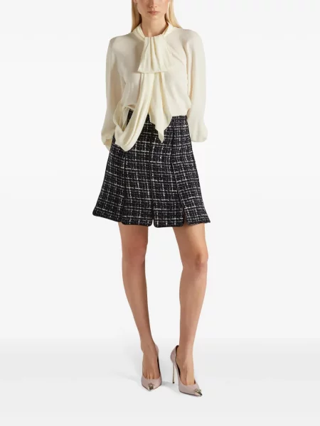 Fusta mini Genny din tweed negru