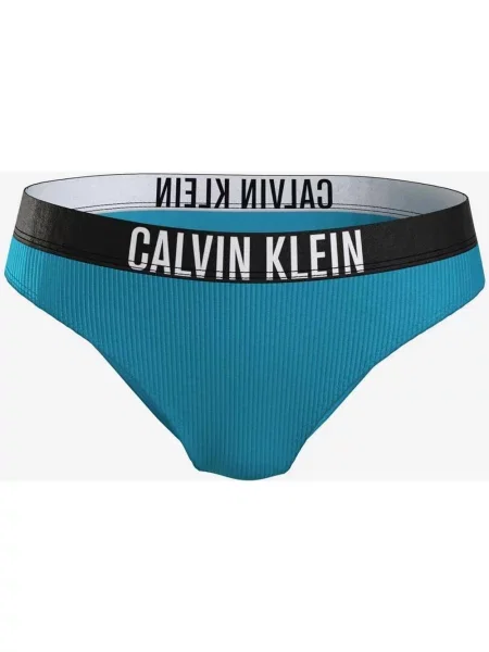 Calvin Klein Classic Teksturowany dół od bikini Intense Power w kolorze niebiesko-czarnym dla kobiet L niebieskie
