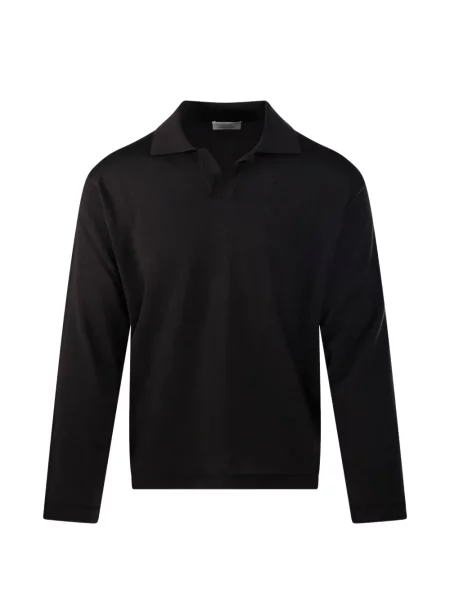 Gulerat lung tricou polo Roberto Collina negru