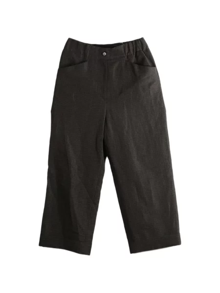Pantaloni Margaret Howell în carouri maro