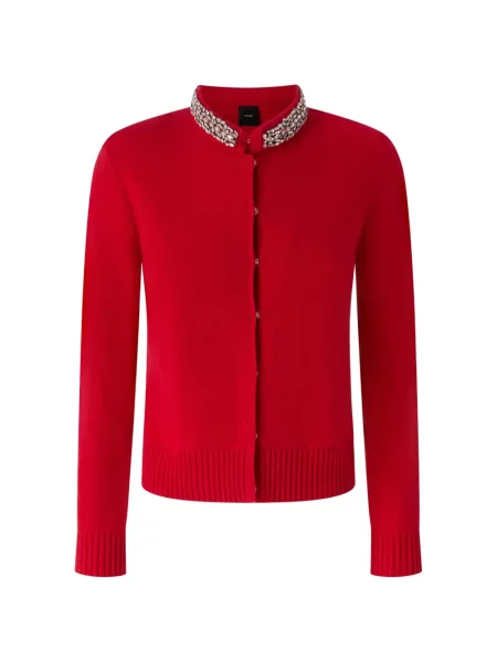 Gulerat cardigan Pinko roșu