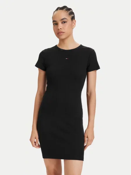 Tommy Jeans Rochie de vară Flag negru