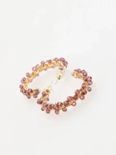 Серьги Reserved с бисером фиолетовые