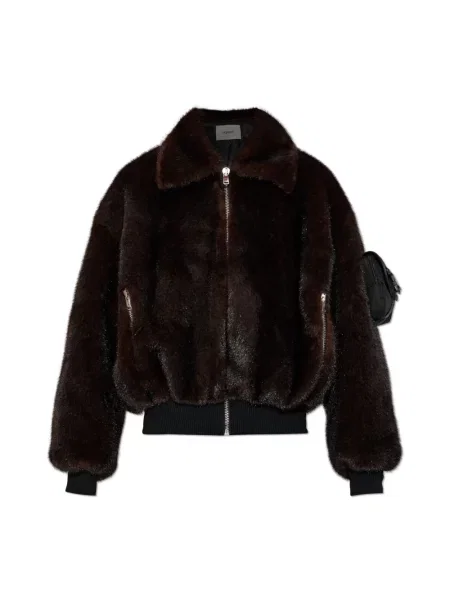 Coperni kurtka Faux Fur Bomber przejściowa brązowy
