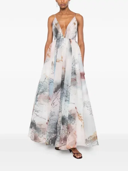 Rochie Aje cu imagine cu imprimeu abstract gri