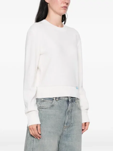 Hanorac Loewe cu broderie de lână alb