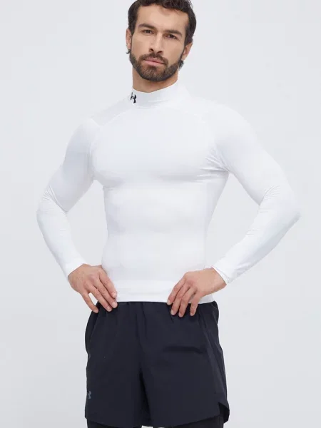 Under Armour Majica z dolgimi rokavi za vadbo ColdGear Compression bela