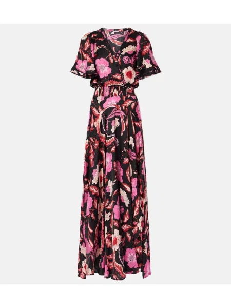 Rochie maxi Poupette St Barth cu model floral de costum