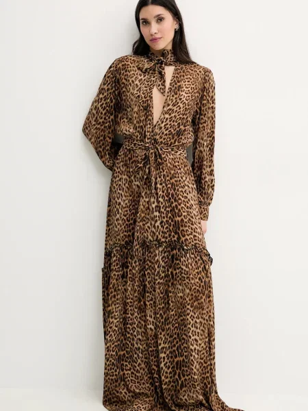 Сукня Melissa Odabash maxi розкльошена Skylar коричневий