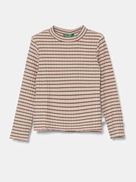 United Colors of Benetton tričko s dlouhým rukávem béžové