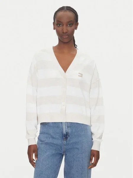 Tommy Jeans Kardigan Béžová bílý