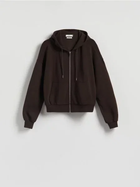 Reserved Rozpinana bluza z modalem ciemnobrązowy