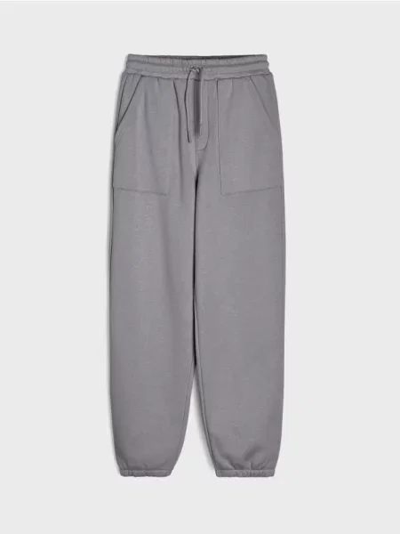 Sinsay Jogger kalhoty s bavlnou šedá