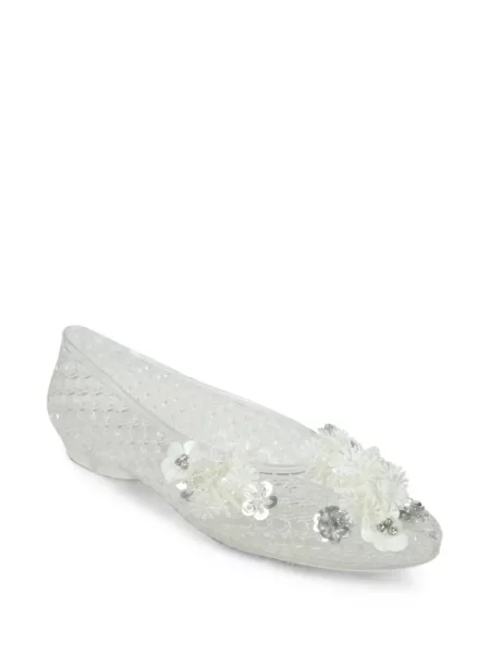 Φλοράλ μπαλαρίνες Heavenly Jelly με απλικέ λευκό