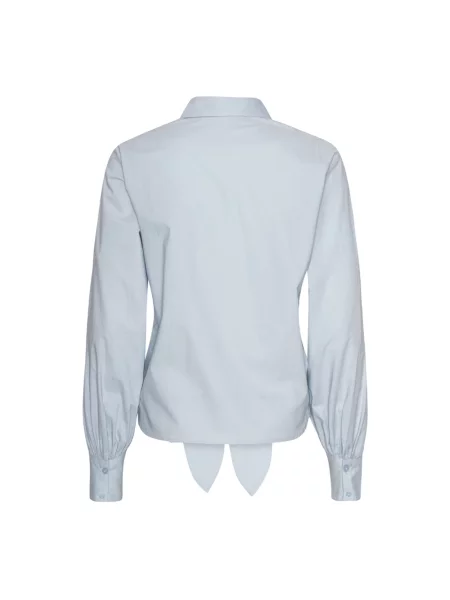 Lniana koszula Karmamia retro niebieska