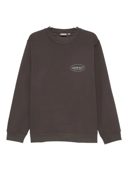 Hanorac crewneck Gramicci cu imagine maro