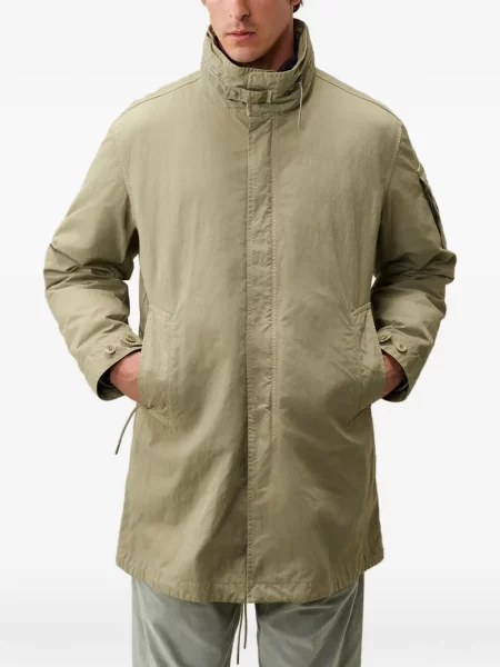 Geacă parka C.p. Company cu glugă din țesătură twill verde