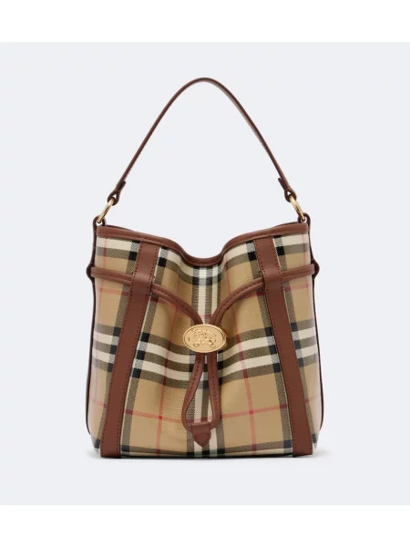 Geantă Burberry în carouri bej