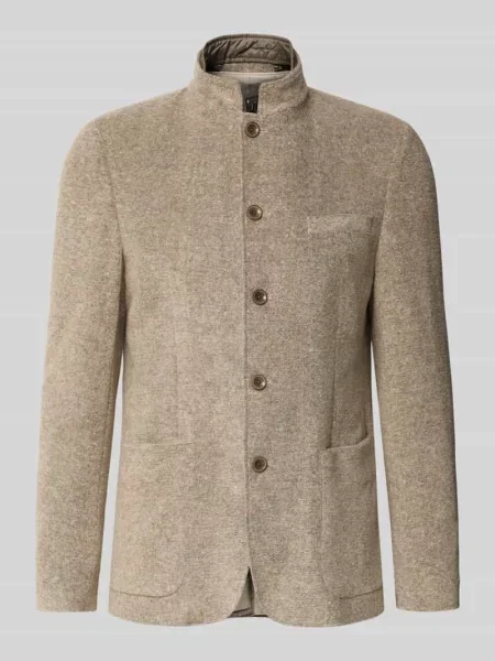 Marynarka o kroju slim fit ze stójką Roy Robson beżowa