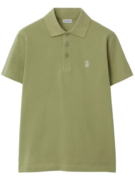 Tricou polo Burberry cu broderie verde