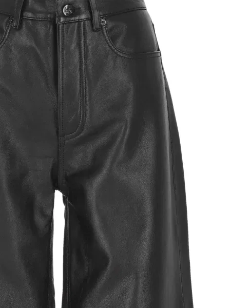 Pantaloni Lois Jeans din piele cu 5 buzunare negru