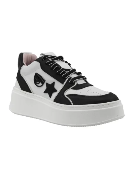Sneakersy Chiara Ferragni Collection skórzane na platformie białe