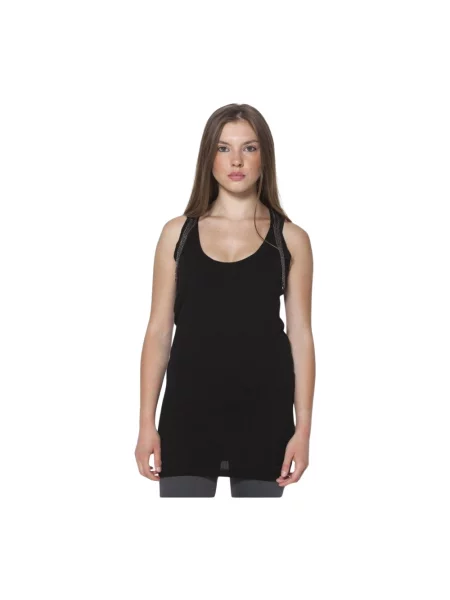 Top Fred Perry wełniany na ramiączkach czarny