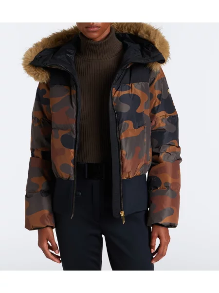 Geacă de schi Goldbergh cu model camuflaj maro