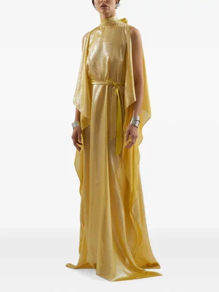 Cu centură rochie maxi Taller Marmo galben