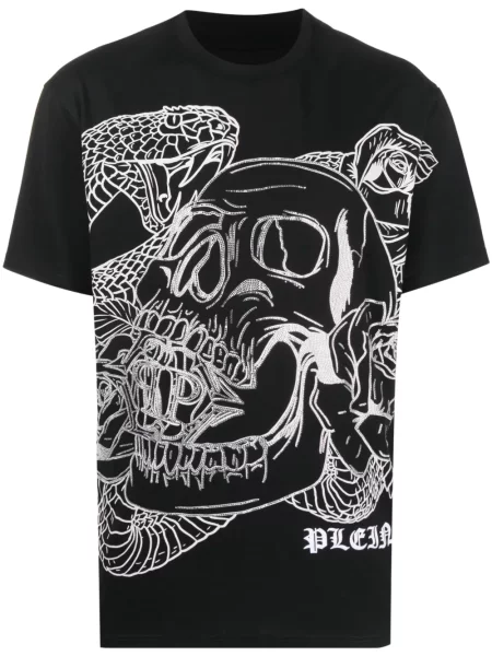 Koszulka Philipp Plein z nadrukiem czarna