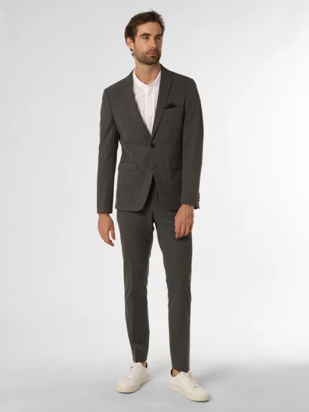 Finshley & Harding garnitur Mężczyźni Slim Fit marmurkowy 46 szary