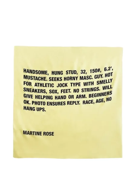 Шал Martine Rose с автограф жълто