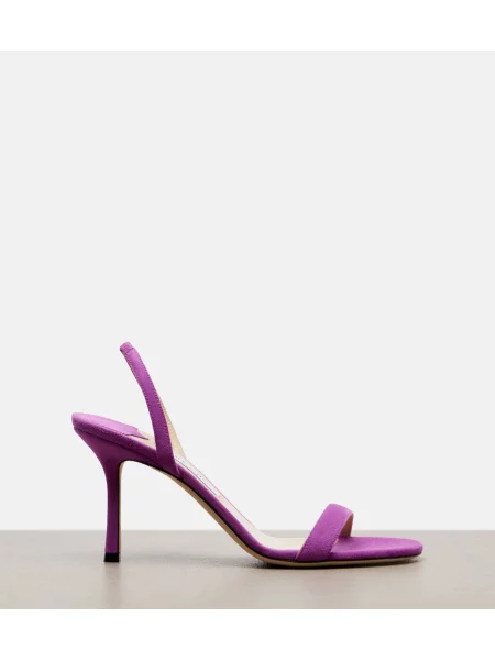 Sandale Jimmy Choo din piele de căprioară slingback violet