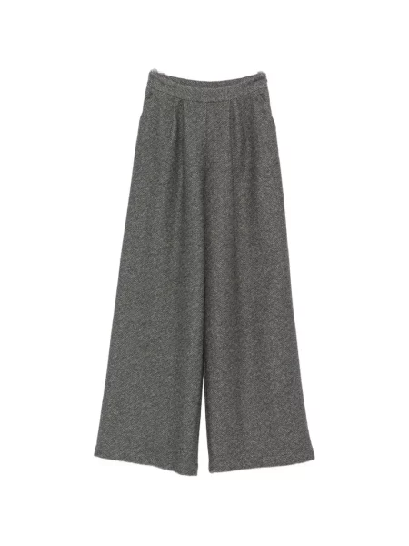 Pantaloni Bye cu model herringbone gri