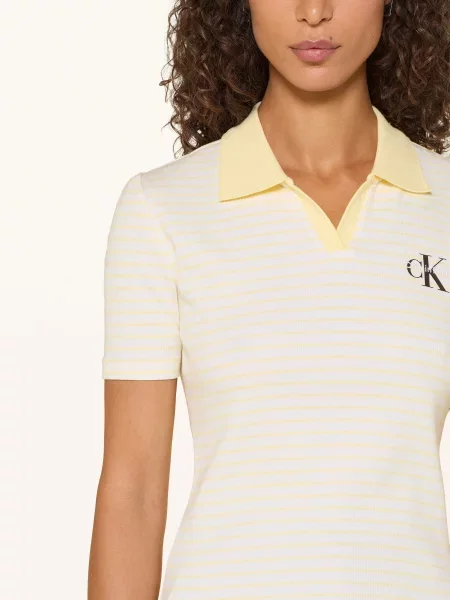 Calvin Klein Jeans Jerseyové Polo Tričko krémová žlutá