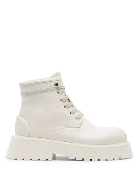 Botine Marsell din piele alb