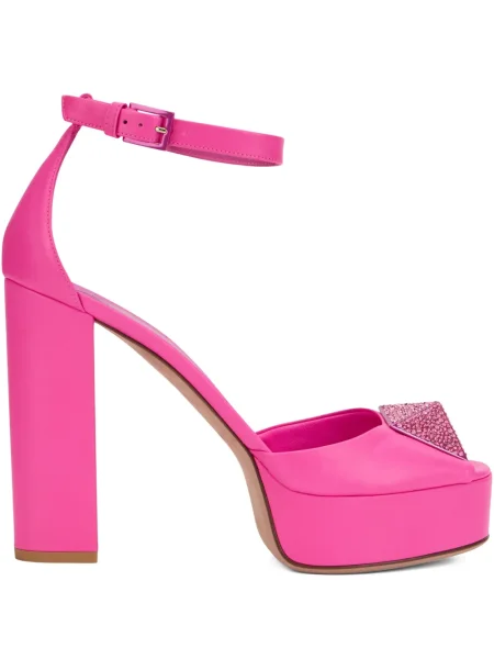 Полуотворени обувки Valentino Garavani на платформе розово