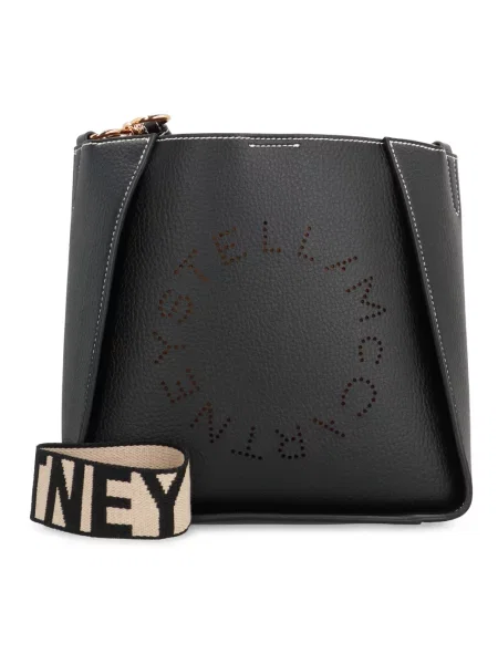 Torebka Stella Mccartney skórzana z logo retro czarna