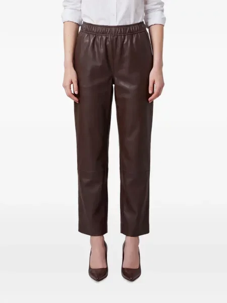 Pantaloni Pariente din piele maro