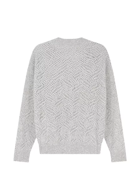 Pulover Brunello Cucinelli cu paiete gri