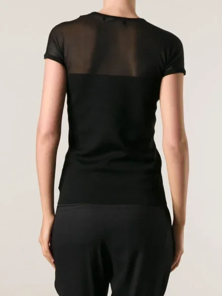 Tricou Ralph Lauren Collection transparente negru