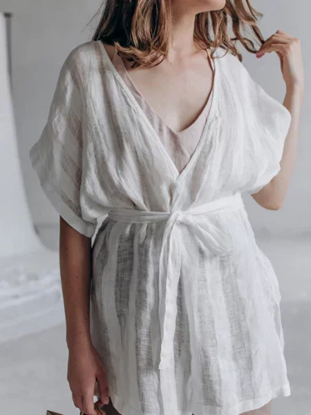 Лляний Кардиган Feel and Fly білий