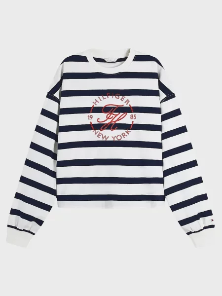 Свитшот Tommy Hilfiger в полоску белый