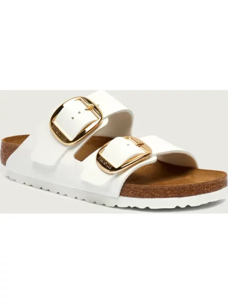 Pantofi Birkenstock cu cataramă din piele alb